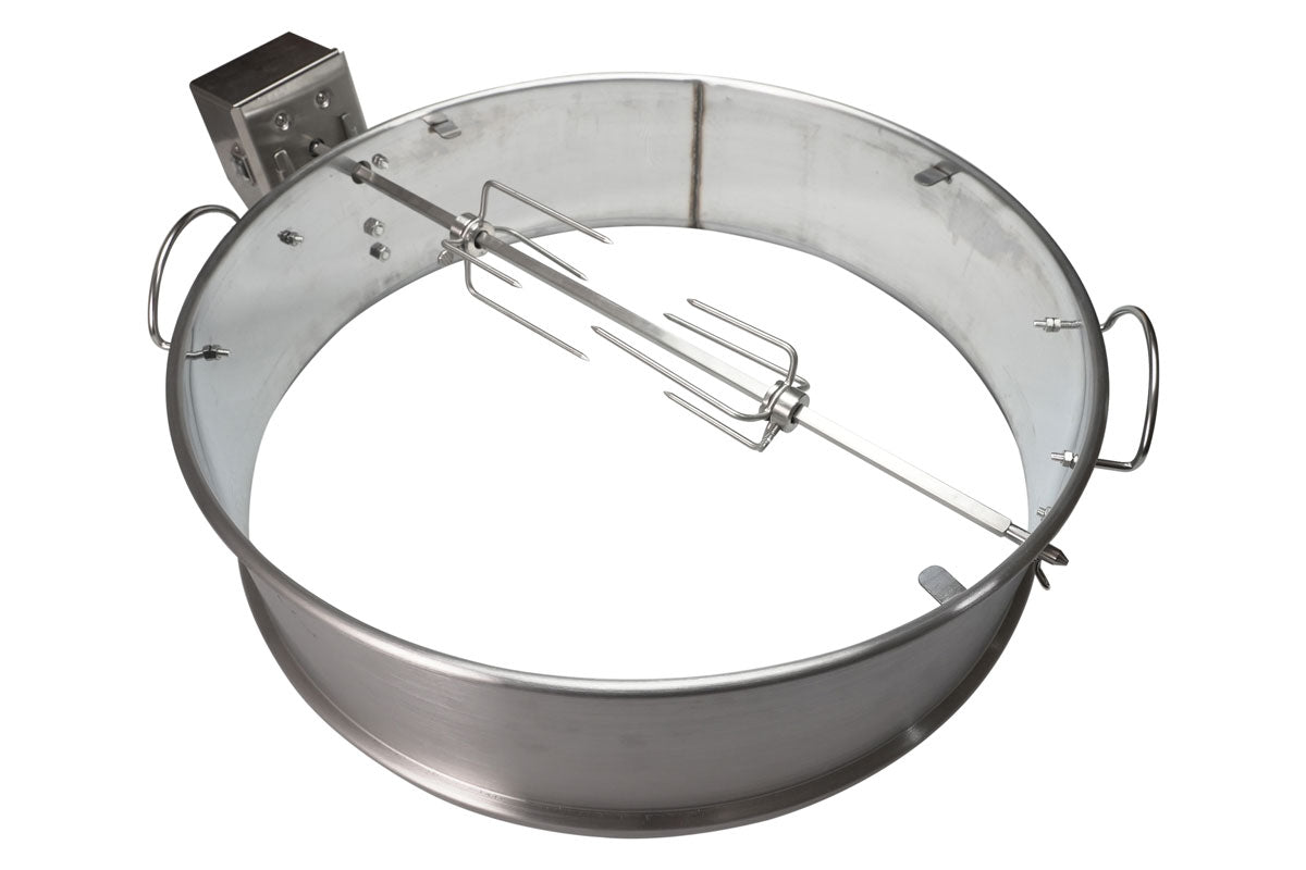 Kettle Ring Rotisserie Kit made to fit perfectly on top of our 22