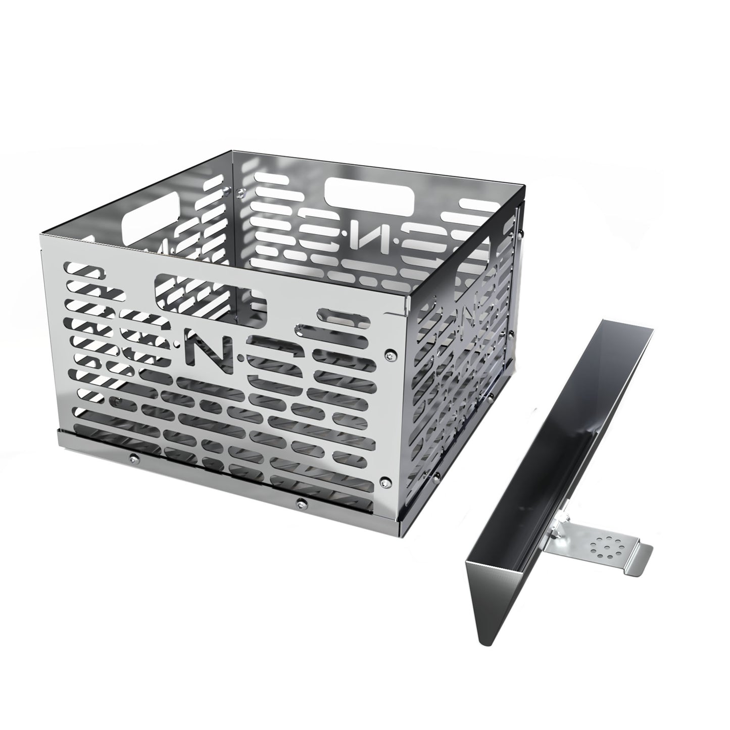 Slow 'N Sear Offset Smoker Charcoal Basket + Water Wall -Moveable Grill Water Reservoir Pan