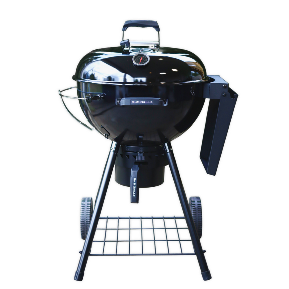 SnS Grills 22" Black Edition Kettle w/ Side Shelf