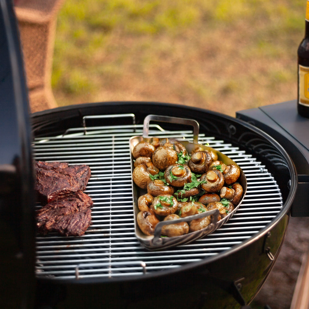 
                  
                    sns grills 18 in drip pan in sns kettle cooking mushrooms
                  
                