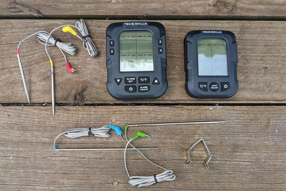
                  
                    The SnS-500 Digital Thermometer is loaded with features – FOUR probes, high/low alarms, large back-lit display, extended remote unit range, and more – at a price that won’t break the bank.
                  
                