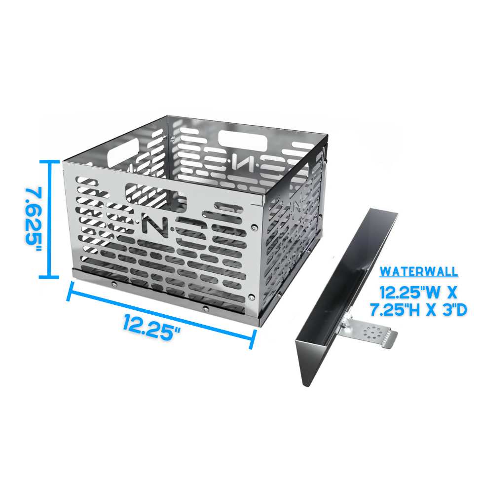 
                  
                    Slow 'N Sear Offset Smoker Charcoal Basket + Water Wall -Moveable Grill Water Reservoir Pan
                  
                