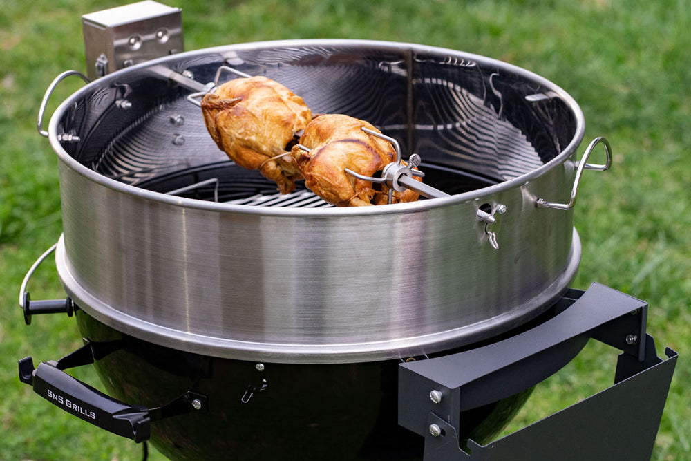 Kettle Ring Rotisserie Kit made to fit perfectly on top of our 22
