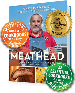 “Meathead, The Science of Great Barbecue and Grilling” book by Barbecue Hall of Famer and founder of AmazingRibs.com Meathead with Prof. Greg Blonder, PhD of Boston University was named one of the “100 Best Cookbooks of All Time” by Southern Living magazine and was a New York Times Best Seller.