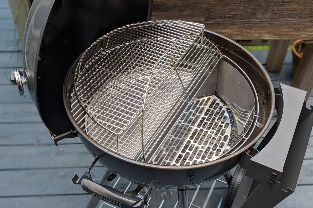 SnS Grills Slow 'N Sear Cast Iron Drip 'N Griddle Pan 18, 3-in-1 Versatile Grill Accessory for Searing, Griddle and Drippings - Fits Weber & other 18 Kettle Grills SnS Grills Slow 'N Sear Cast Iron Drip 'N Griddle Pan 18, 3-in-1 Versatile Grill Accessory for Searing, Griddle and Drippings - Fits Weber & other 18 Kettle Grills